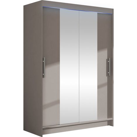 Armoire Closico Pacron II, Cachemire, 200x120x58cm, Portes d'armoire: Coulissantes, Nombre d'étagères: 5, LED: Disponible