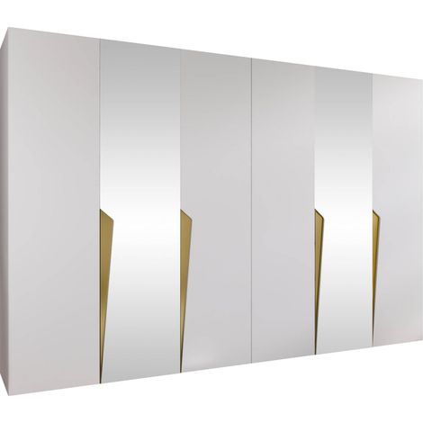 Armario Hartford 612, Blanco, 202x300x52cm, Puertas de armario: Con bisagras, Número de estantes: 0 (1/5)