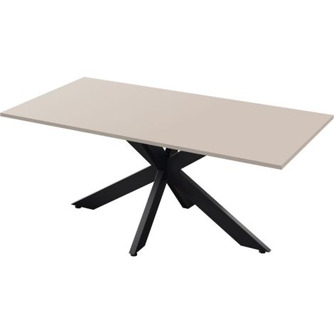 Esstisch GWEN – 180 x 90 cm – Farbe Kaschmir und Metall