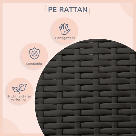 Lit surélevé pour chien en rotin avec toit, panier extérieur pour petit et moyen chien, couchette rafraîchissante pour animaux avec armature métallique, coussin pour extérieur, 69 x 98 x 70 cm, marron (1/5)