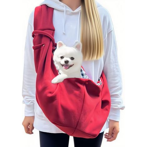 Sacs de Transport Bandoulière, Bourgogne Sacs de Transport pour Chiens avec Capacité de Charge de 7,5 kg, Sac Bandouliere Chien, pour Randonnée et Activités de Plein Air (1/4)