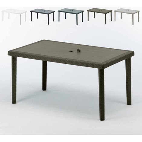 Tavolo Poly rattan rettangolare 150x90 Grand Soleil Boheme - Marrone (1/5)