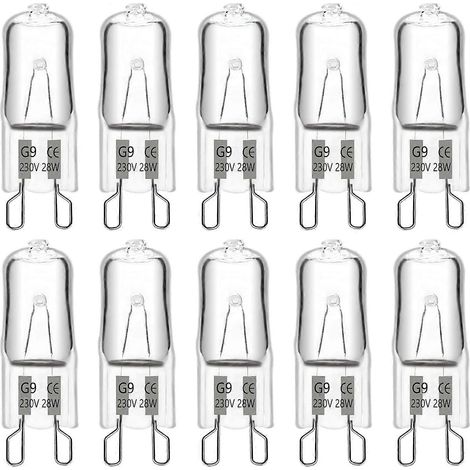 Ampoule halogène G9 28 W 230 V, 370 lm, blanc chaud 2700 K, dimmable, ampoules capsules G9, lot de 10 (1/5)