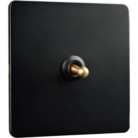 Antique copper toggle switch, 1 to 4 way, 2 positions, black, solid brass, screw terminals, 10 A, 110-240 V (1/5)