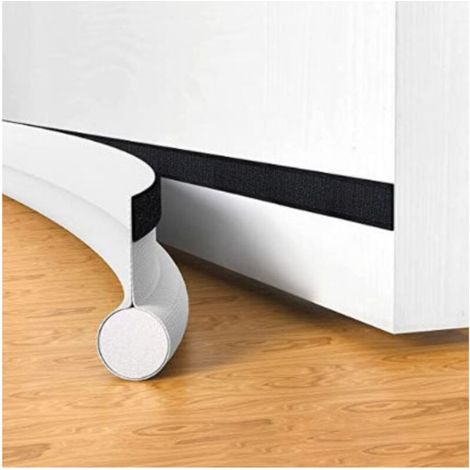 Joint de porte coupe-vent auto-adhésif pour portes, 94 cm sous porte coupe-vent isolable balai de porte protection contre , insonorisé, Blanc (1/4)