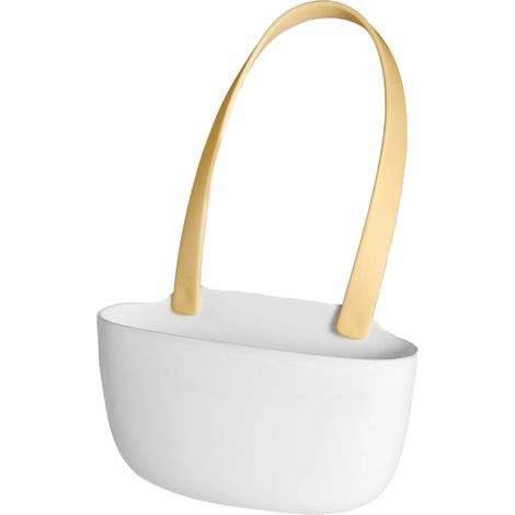 Panier suspendu pour évier avec trou d'évacuation, grande capacité, support d'évier souple et flexible, jaune et blanc-AquaForge (1/5)