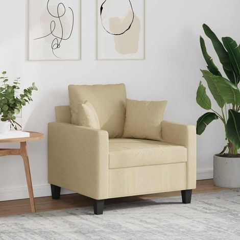 vidaXL Sillón de tela color crema 60 cm (1/5)