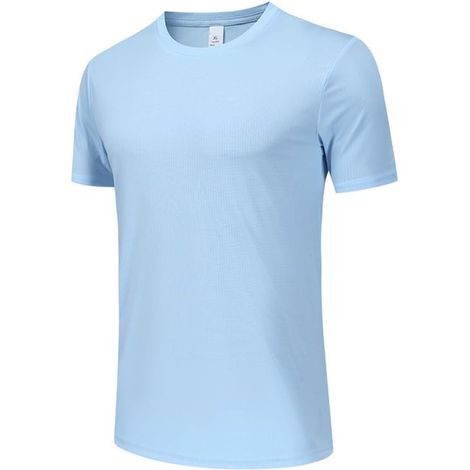 Men's quick-drying crew neck T-shirt made of lightweight and breathable polyester for running, fitness, training and outdoor activities in summer, black (1/5)