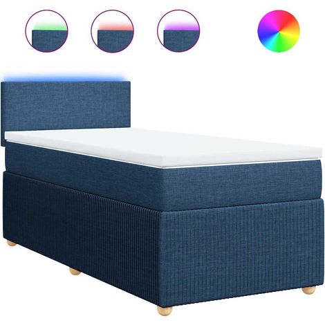 Maison Exclusive - Boxspringbett mit Matratze Blau 90x190 cm Stof