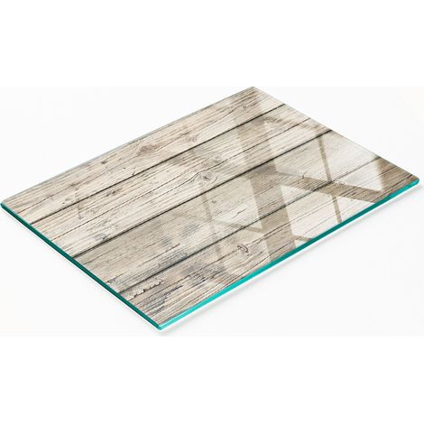 Tavoletta decorativa multifunzionale da cucina in vetro temperato e legno, 80x52 cm (1/5)