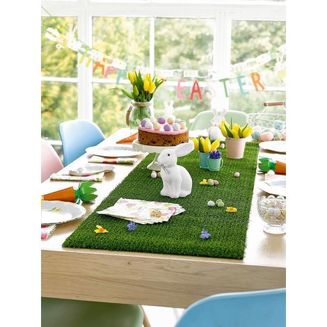Tapis de gazon artificiel 1m - Déco de Pâques, Printemps, Été, Jardin de fées, Fête Minecraft, Thème Football (1/5)