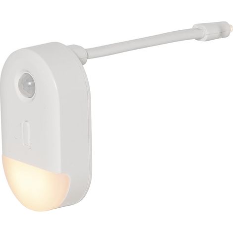 Star Trading Veilleuse LED Functional, éclairage des toilettes, pile, détecteur de mouvement, blanc + RGB, capteur crépusculaire, 13,7 cm