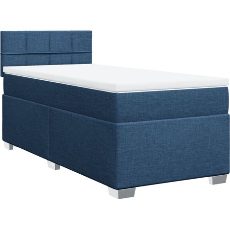 Maison Exclusive - Boxspringbett mit Matratze Blau 80x200 cm Stof