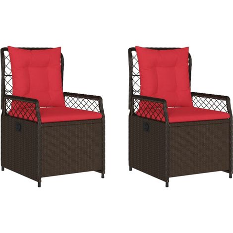 Maison Exclusive - Liegende Gartenstühle 2 Stk. Braun Poly Rattan