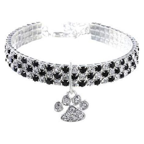 Collier pour Animal de Compagnie avec Diamants - Réglable - Pendentif en Forme de Griffe de cœur élastique - pour Chat et Chien - Petit Collier pour Animal Domestique (1/3)
