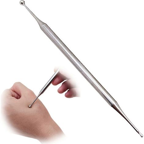 Dual Head Facial Reflexology Tools Stainless Steel Manual Acupuncture Pen Portable Body Point Probe Massage Tool (1/5)