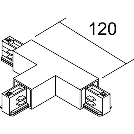 Connecteur en T pour rail DALI 023 Terre interne Droite blanc ARIC 16158
