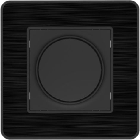 – Variateur de lumière encastrable KOURO – Métal noir brossé – Installation à vis – Intensité 16A – Compatible avec appareillage KOURO (1/2)