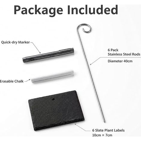 étiquettes pour plantes - Ardoise - stylo à craie - herbes, fleurs, légumes (1/3)