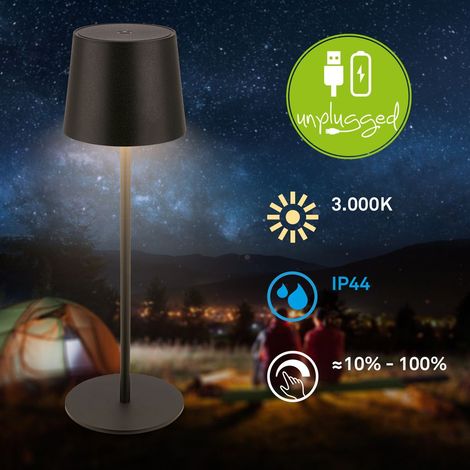LED Tischlampe Akku LED Tischleuchte Dimmbar Kabellos Touch Aussen/Innen (1/5)