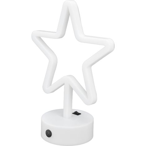 Lampe de bureau LED USB en forme d'étoile à cinq branches, lumière chaude, enseigne néon, décoration pour chambre, bar ou fêtes. (1/5)