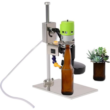 HAUTOUR Coupe-verre électrique pour bouteilles 150 W 6000 tr/min 7 vitesses Coupe-bouteille électrique pour verre, Outil de coupe pour bouteilles de vin, verre de mer, artisanat, pot de fleurs (1/5)