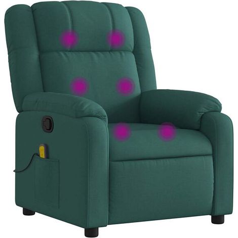 Chaise de massage ergonomique en tissu, avec fonction chauffage, vibration et rouleaux de pétrissage, pour soulager les tensions dorsales – Modèle silencieux et réglable (1/5)