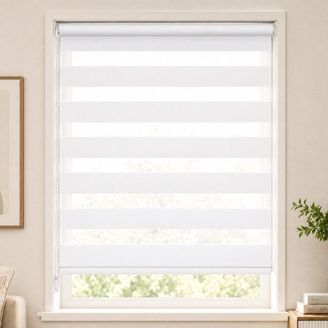 Vounot – Store enrouleur jour-nuit 80x150cm – Installation sans perçage ou avec – Tissu 100% polyester – Accessoires de fixation inclus