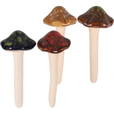 Keramik Pilz Deko für Garten und Zimmer mit kompakter