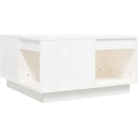 Maison Exclusive - Tavolino da Salotto Bianco 60x61x32,5 cm Legno Massello di Pino