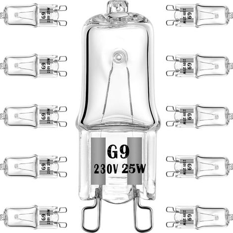 G9 25W 230V Halogenlampen-Ersatzlampen mit 2-Pin-Sockel, dimmbar, warmweiß (10er-Pack) [Energieklasse C] (1/5)