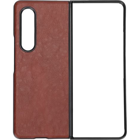 Housse en cuir pour Samsung Galaxy Z Fold 3, étui de protection antichoc marron (1/5)