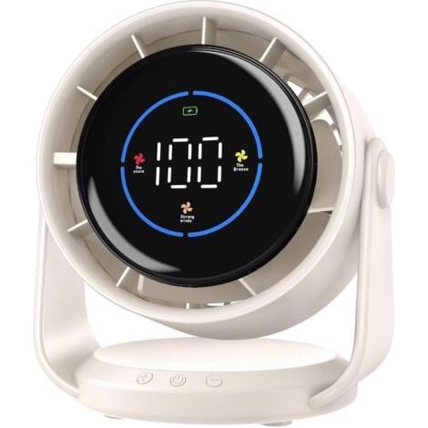 Ventilateur silencieux portable super puissant, 100 vitesses de vent, rotation à 105°, chargement USB, adapté au bureau, à la maison, à la voiture (1/5)