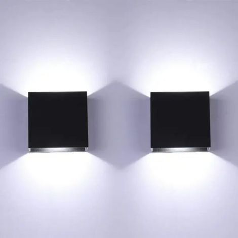 Applique Murale LED - 6 W - 6000 K - 600 Lm - Pour Intérieur Salon Chambre Salle De Bain Couloir - Lot De 2 (1/5)