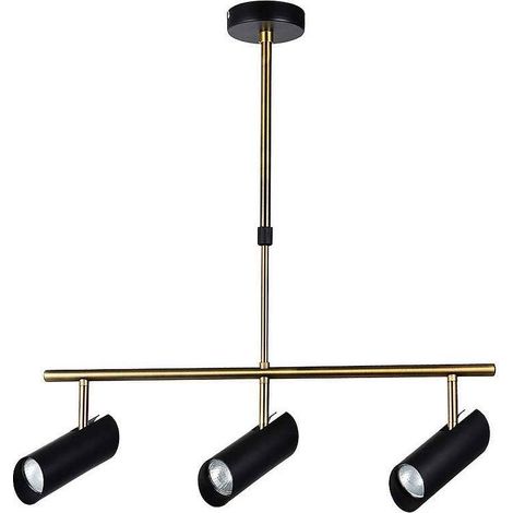 lampada marrakech 3xgu10 nero/pelle regx56x10 cm regolabile