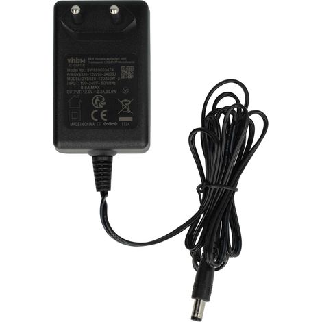 vhbw alimentatore compatibile con Jabra Speak 810 UC, 810 MS soundbox, nero, 12 V, 2,5 A