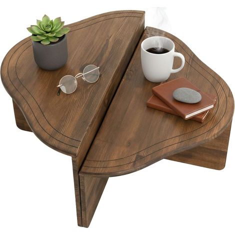 Dmora - Tavolino da salotto Juno, Tavolo basso da caffè, Portariviste per divano, Ripiano da soggiorno, 90x90h40 cm, Noce, con imballo rinforzato, con imballo rinforzato