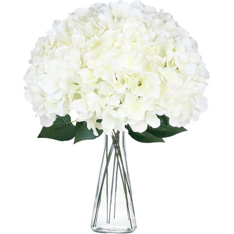 Hydrangea Artificial - 7 Pulgadas Diámetro - Tallo 12 5 Pulgadas - Decoración Hogar Oficina Jardín - 10 Unidades (1/5)