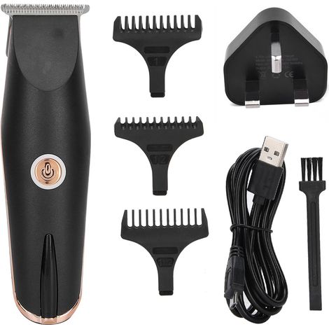 Tonduire professionnelle électrique, coupe-cheveux à huile, tondeuse barbe USB rechargeable, outil coiffure noir, fiche UK (1/5)