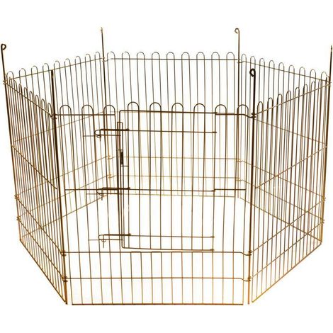 Clôture métallique galvanisée pour chiens et chats composée de 6 panneaux amovibles
