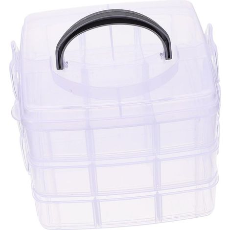Boîte de Rangement à Trois Couches Multifonction Boîte Compartimentée pour Washi Tape Rangement Cosmétique et Médicaments Plastique TransparentDesign Pratique et Léger (1/5)