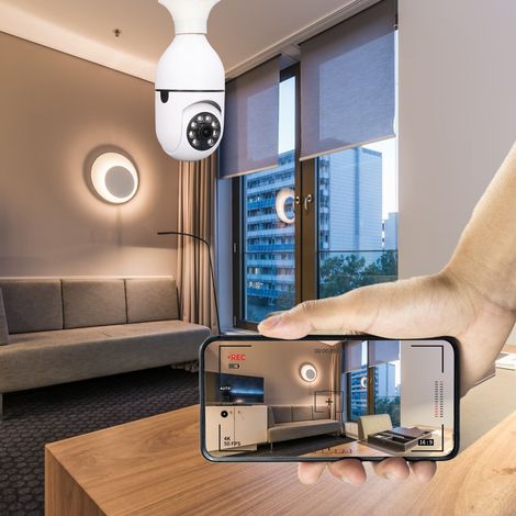 Caméra de surveillance 781 Minions 300W Pixel, dispositif de surveillance à distance Wi-Fi, caméra dôme étanche IP67 pour extérieur, culot E27, alimentation AC110-240V. (1/5)