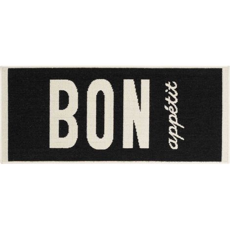 Tapis de Cuisine "Appetito" 50x120cm Noir (1/4)