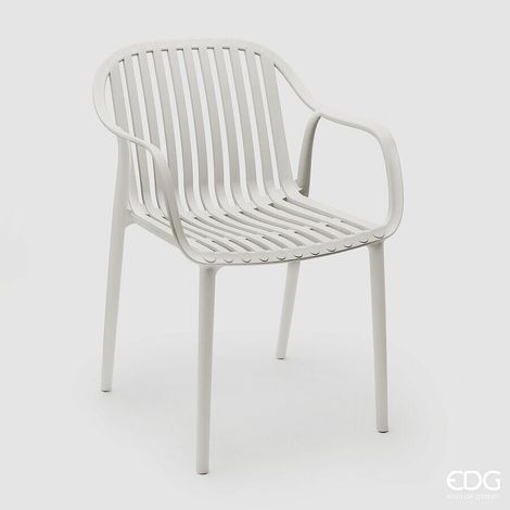 EDG Enzo De Gasperi Sedia Righe Contract Grigio Chiaro Plastica