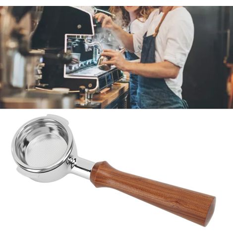 Filtre Aibao E61 monocouche de 58 mm pour la préparation de café double, en alliage d'aluminium, sans fond, en palissandre de type F (1/5)