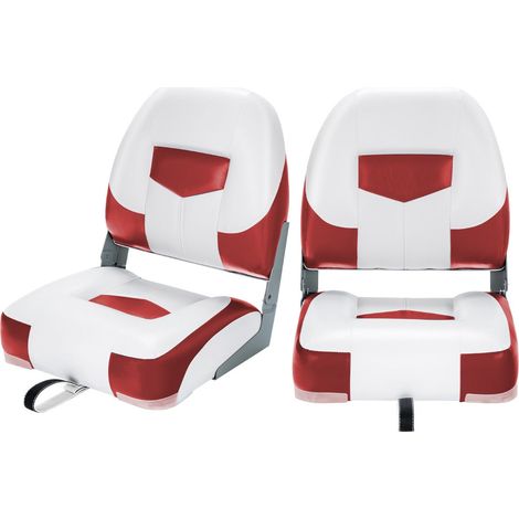 Set di 2 sedili per barca 50 x 42 x 52 cm design imbottito confortevole pieghevoli PVC blu e bianco 200013595