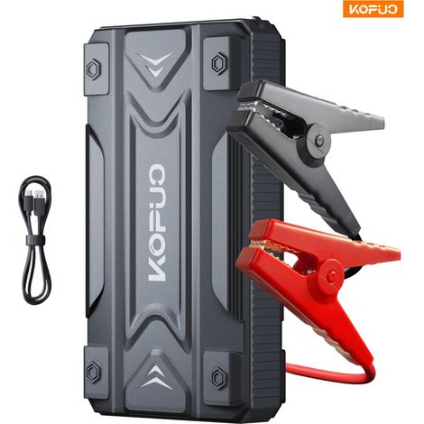 Booster Batterie Voiture 3000A/5000A – Compact, Câbles Sécurité. Pour 9L Gas/8L Diesel. Modèle (Noir). (1/5)
