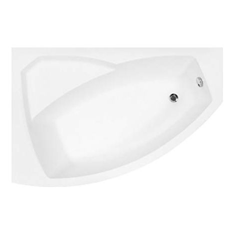 ECOLAM Baignoire d'angle Frida Polimat 140x80 cm gauche + tablier  pieds siphon + silicone  set complet (1/5)