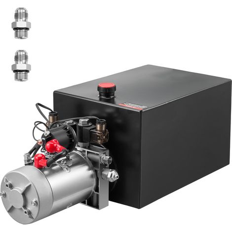 Unité hydraulique 20 L, pompe double effet pour remorque basculante, pression maxi 22 MPa, débit 3,4 L/min, pompe hydraulique 12 V CC avec réservoir métallique pour benne et levage auto (1/5)