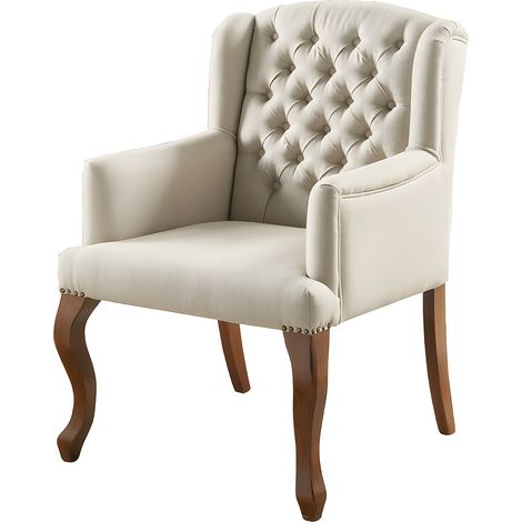 Poltrona bergère in tessuto Beige - PARUNA